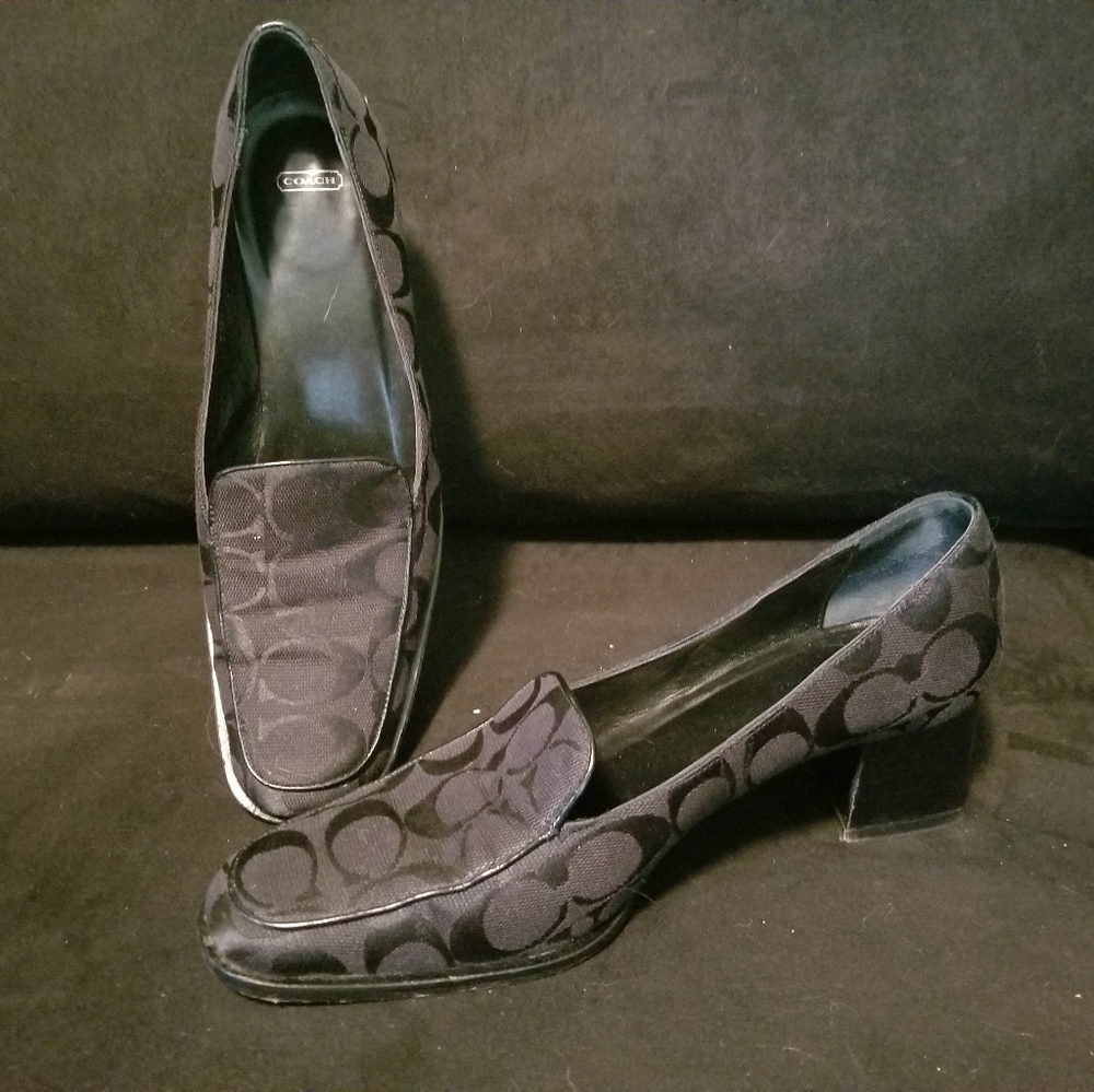 Coach Logo Fabric Heel